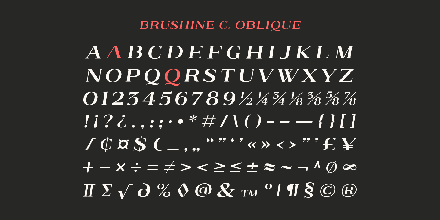 Beispiel einer Brushine Collection-Schriftart #2